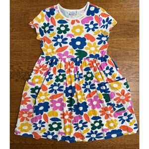 Hanna Andersson Girls' White Floral Pocket Dress Size 8